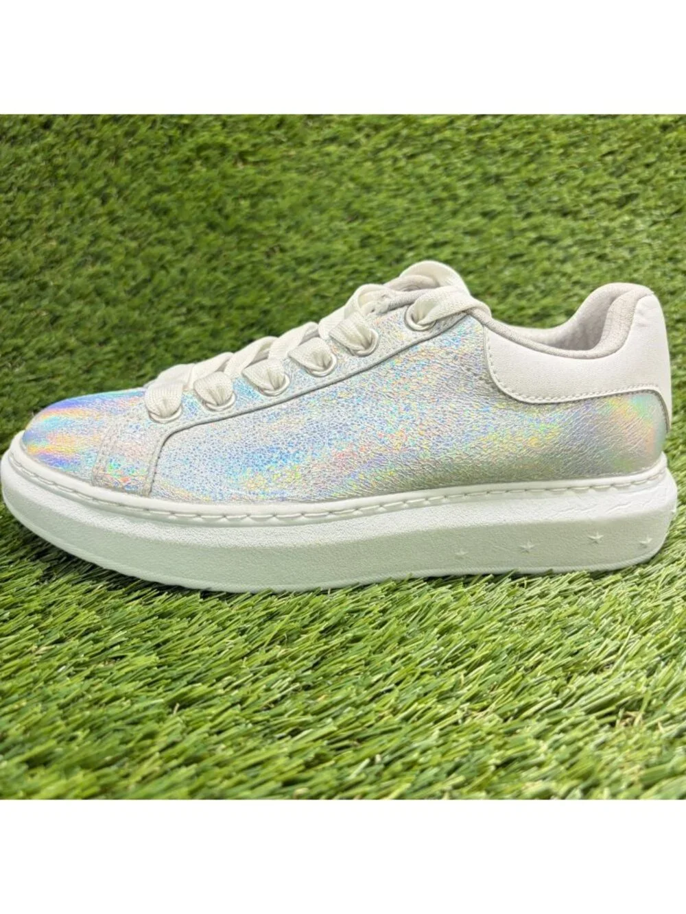 Skechers High Street Crackled Metallic Womens Size 6.5 Athletic Shoes Sneakers